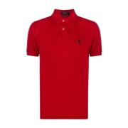 Ralph Lauren Custom Slim Fit Pikétröja i Bomull Red, Herr