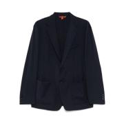 Barena Venezia Navy Wool Blazer med tropisk stil Blue, Herr