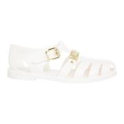 Moschino Justerbara Jelly Sandaler, Enkelt Mönster White, Dam