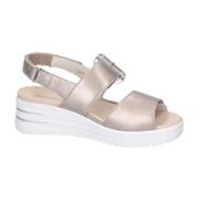 Waldläufer Beqväm bred passform silver sandal Gray, Dam