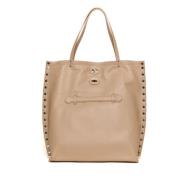 Zanellato Beige Läderhandväska A Spasso Saeta Beige, Dam