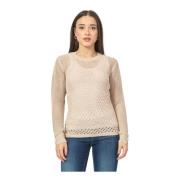 Fracomina Beige Sweater Regular Fit Långärmad Beige, Dam