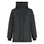 Canada Goose Huvad parkas med logopatch Black, Herr