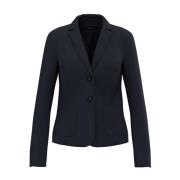 Marc Cain Stretchjersey Blazer med Ärmsprickar Blue, Dam