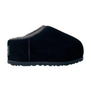 UGG Shearling Fodrad Flatform Slides Black, Dam