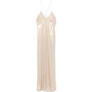 Zadig & Voltaire Gyllene Metallic Midi Klänning Yellow, Dam