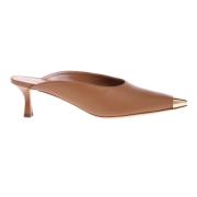 Baldinini Tan leather sabot Beige, Dam