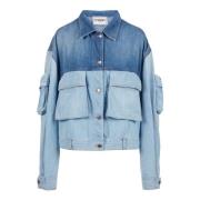 Iceberg Indigo New Shape Jacka i Tvättad Denim Blue, Dam