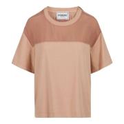 Iceberg Regular-fit blush bomull jersey T-shirt med cupro tyginsatser ...