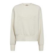 MOS MOSH Snygg Sweatshirt med Retro College Vibes Beige, Dam