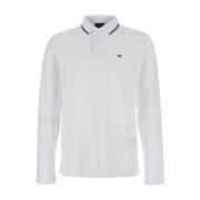 Emporio Armani Klassisk Polo Shirt Vit Logo Brodyr White, Herr