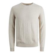 Jack & Jones Beige Stickad Tröja Rund Hals Beige, Herr