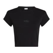 Calvin Klein Jeans Svart kortärmad T-shirt Black, Dam