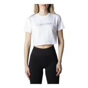 Calvin Klein Dam Tryckt T-shirt White, Dam