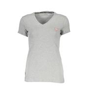 Guess Grå V-Neck Logo Tee Gray, Dam