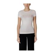 Guess Rosa Rund Hals T-shirt White, Dam