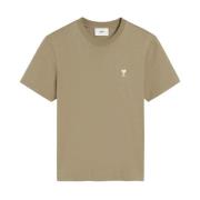 Ami Paris Vit Grafisk T-shirt Beige, Herr