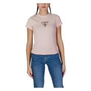 Guess Rosa Kortärmad T-shirt Pink, Dam