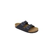 Birkenstock Svarta lädersandaler för kvinnor Black, Dam