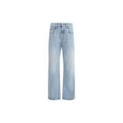 Brunello Cucinelli Modern Five-Pocket Jeans med Patch Detail Blue, Dam