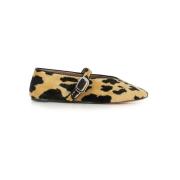 Le Monde Beryl Brun Leopardmönstrad Sammet Ballerinaskor Multicolor, D...