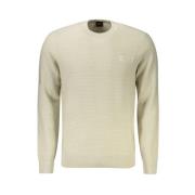 Hugo Boss Lyxig Crew Neck Tröja med Kontrastdetaljer Beige, Herr