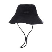 Jacquemus Blå Bucket Hat med Logotyp Text Blue, Herr