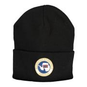 Napapijri Svart herrbeanie med logotyp Black, Herr