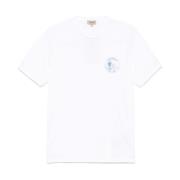 Woolrich Vit Logo Print Crew Neck T-shirt White, Herr