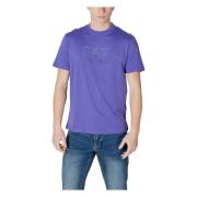 Emporio Armani EA7 Lila Enfärgad Rund Hals T-shirt Purple, Herr