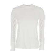 Eleventy Vit Crewneck Bomullströja White, Dam