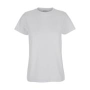 PINKO Vit Crewneck T-shirt med Logotyp White, Dam