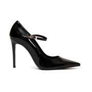 Giampaolo Viozzi Svarta lackläder högklackade pumps Black, Dam