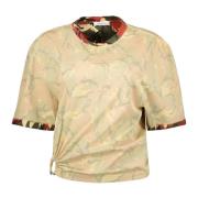 Paco Rabanne Camouflage Print T-shirt för kvinnor Beige, Dam