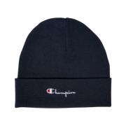 Champion Blå Script Logo Beanie Blue, Dam