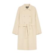 Max Mara Weekend Elegant ullblandad kappa med bälte Beige, Dam