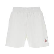 Casablanca Vita Bomullsshorts med Logobrodyr White, Herr