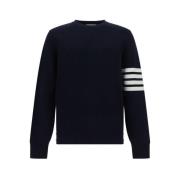 Thom Browne Randig Crewneck Tröja Blue, Herr