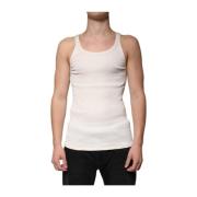 Dolce & Gabbana Klassisk Ribbad Tanktop White, Herr