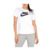 Nike Tryckt Rund Hals T-shirt White, Dam