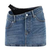 Alexander Wang Denim Minikjol Blue, Dam