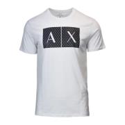 Armani Exchange Modern T-shirt med rund hals och tryck White, Herr