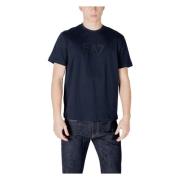 Emporio Armani EA7 Blå Bomull T-shirt för Män Blue, Herr