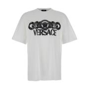 Versace Vit T-shirt med Medusa Head Print White, Herr