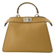 Fendi Brun läder Peekaboo ISeeU väska Brown, Dam