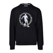 Bikkembergs Bomull Elastan Sweatshirt Black, Herr