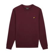 Lyle & Scott Klassisk Crew Neck Sweatshirt Burgundy Red, Herr