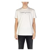 Tommy Jeans Beige Logo Tee med Tryckmönster Beige, Herr