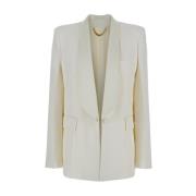 Victoria Beckham Vit Shawl Krage Jacka Kvinna Tyg White, Dam