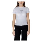 Guess Vit Tryckt T-shirt för Kvinnor White, Dam